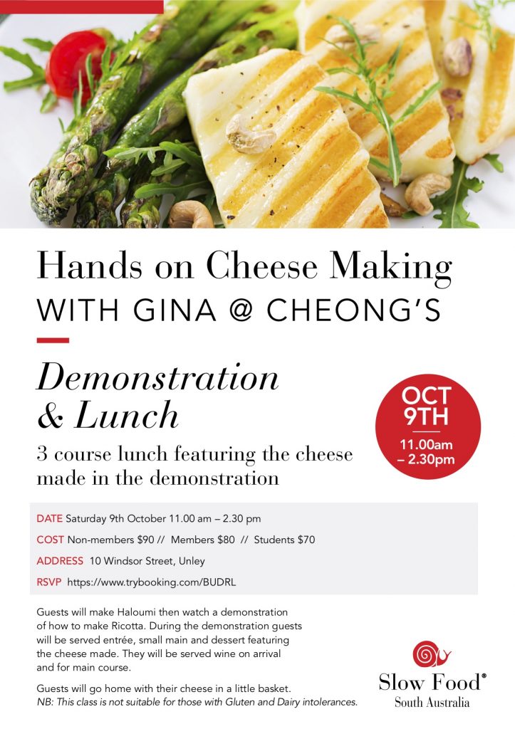 Cheese Making with Gina Dal Santo - Flyer