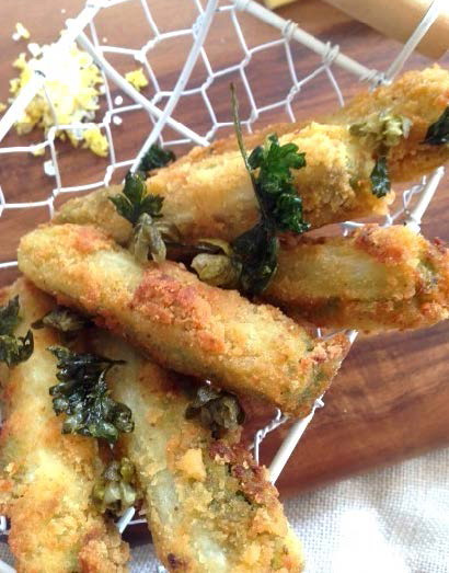 Fried Silver Beet ‘Sandwiches’ With Capers